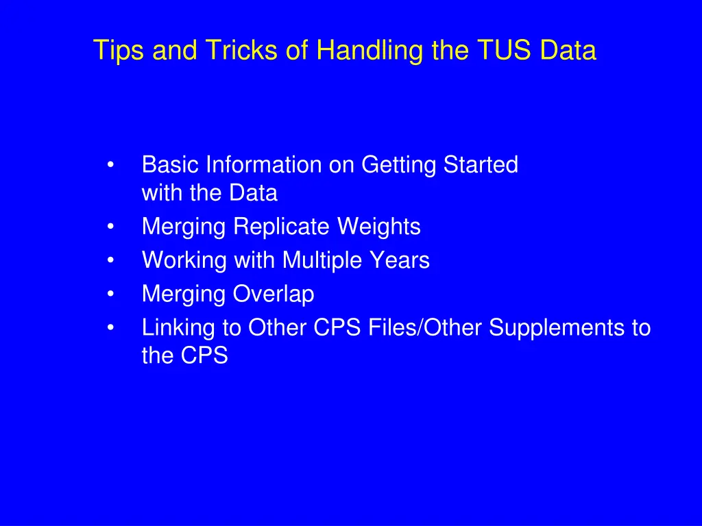 tips and tricks of handling the tus data