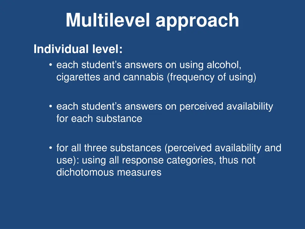 multilevel approach