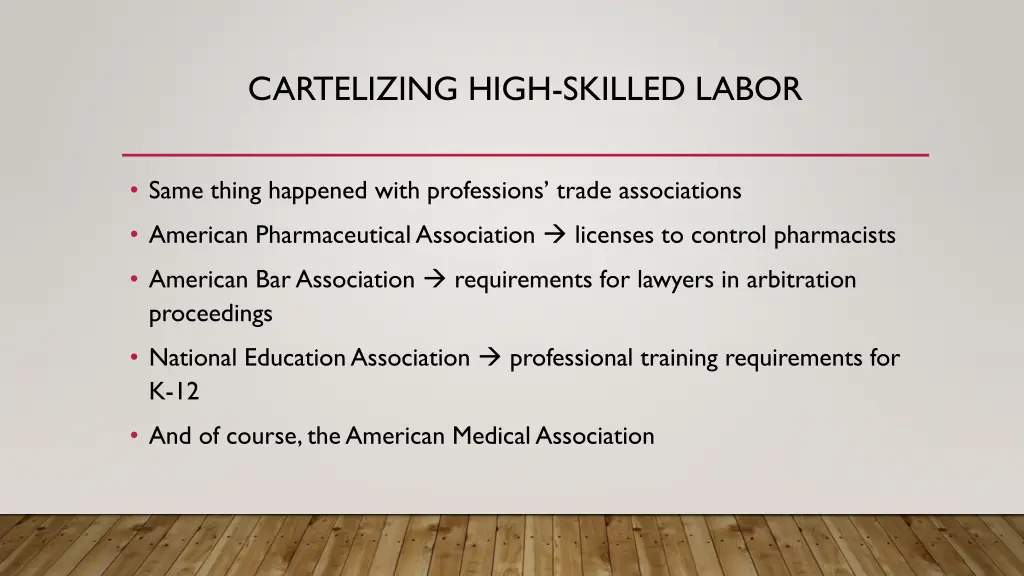 cartelizing high skilled labor