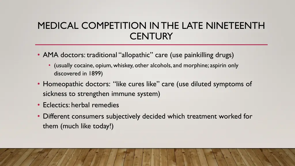 medical competition in the late nineteenth century