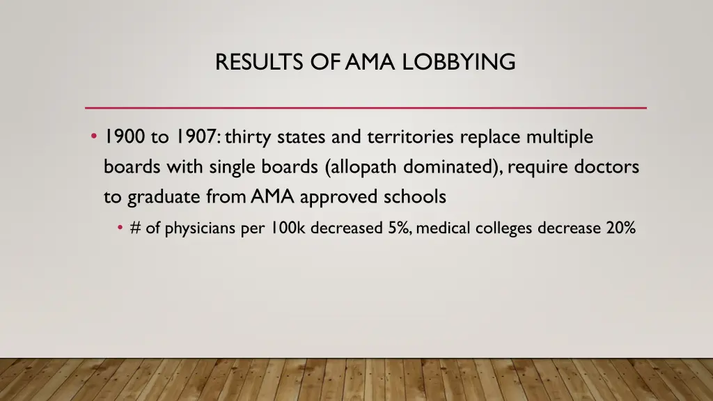 results of ama lobbying