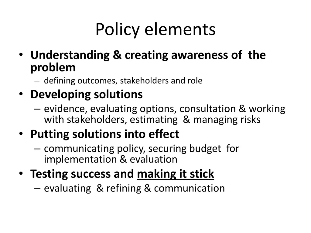 policy elements