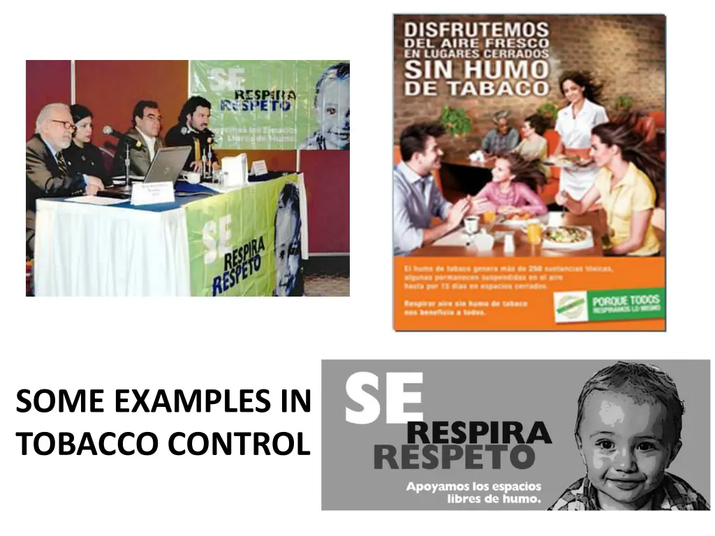 some examples in tobacco control