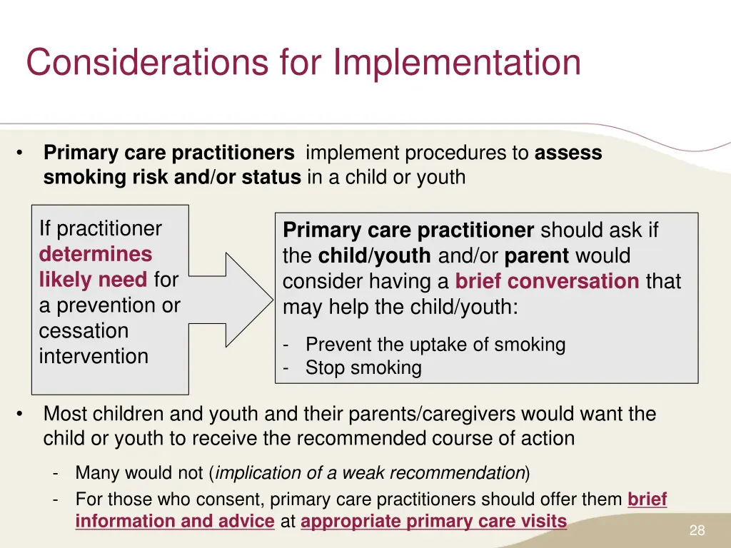 considerations for implementation