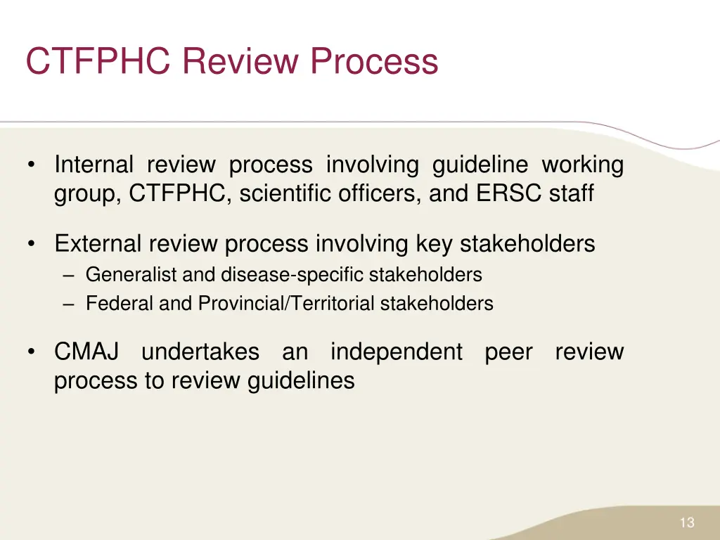 ctfphc review process