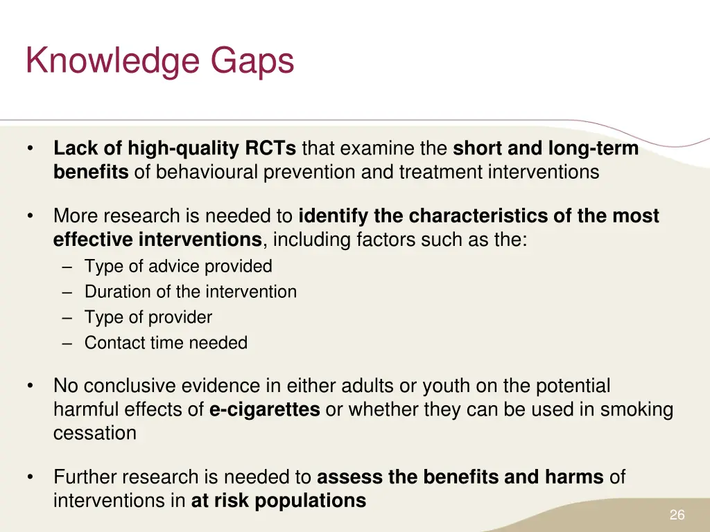 knowledge gaps