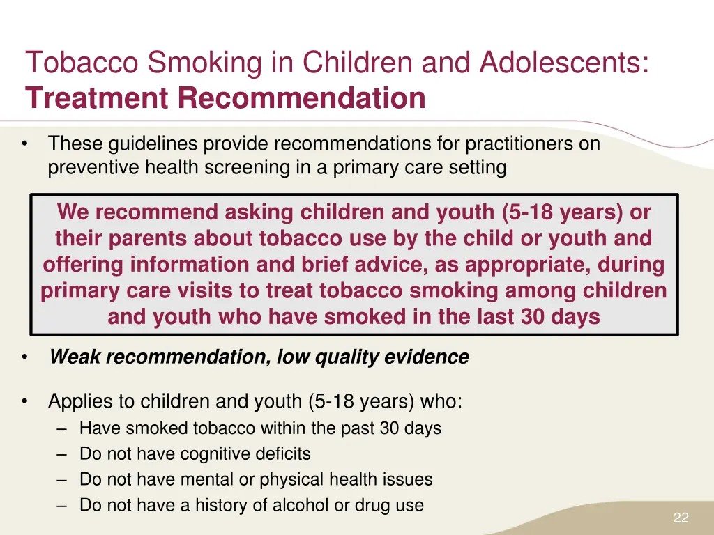 tobacco smoking in children and adolescents 1