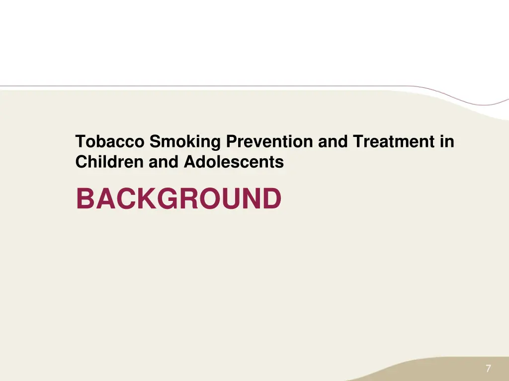 tobacco smoking prevention and treatment