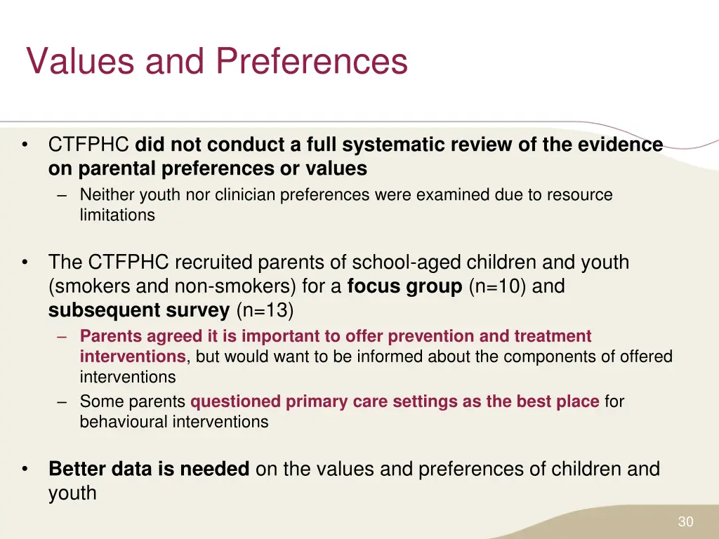 values and preferences