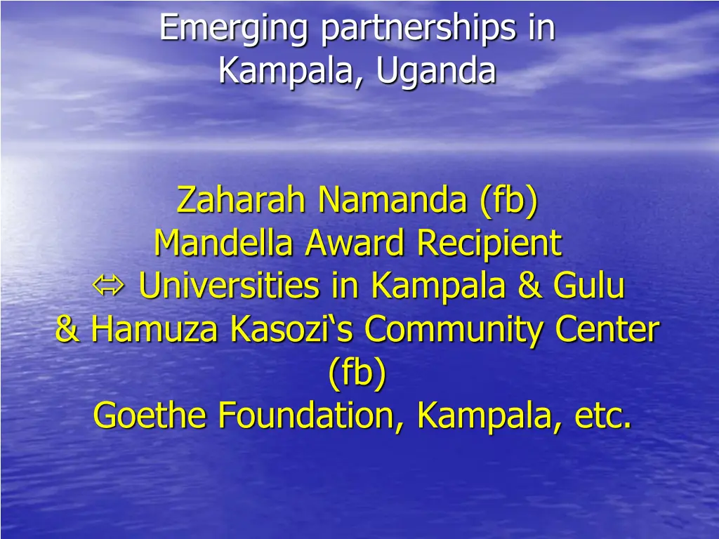 emerging partnerships in kampala uganda