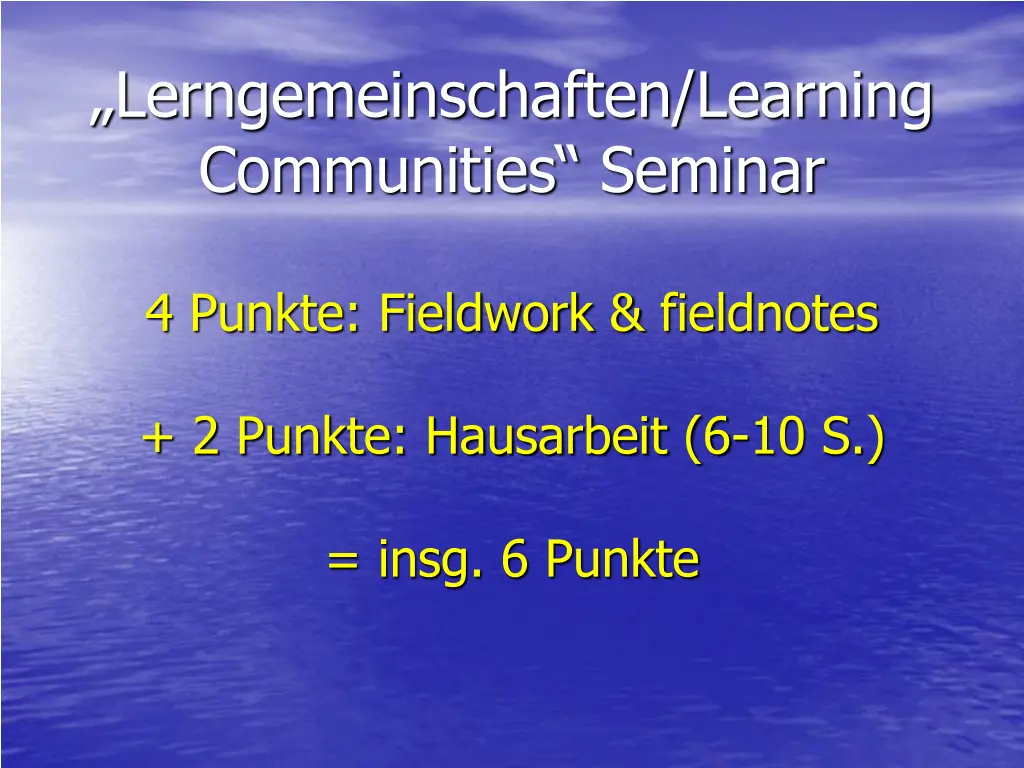 lerngemeinschaften learning communities seminar