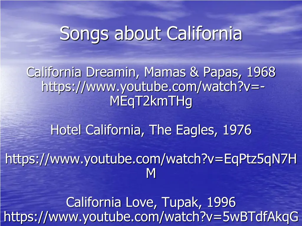 songs about california