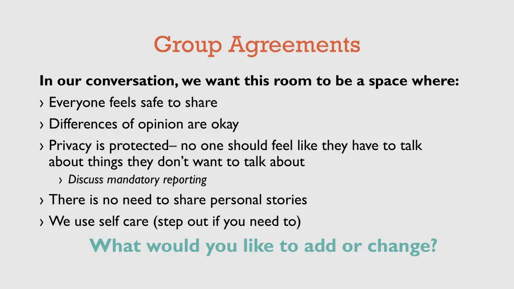 group agreements