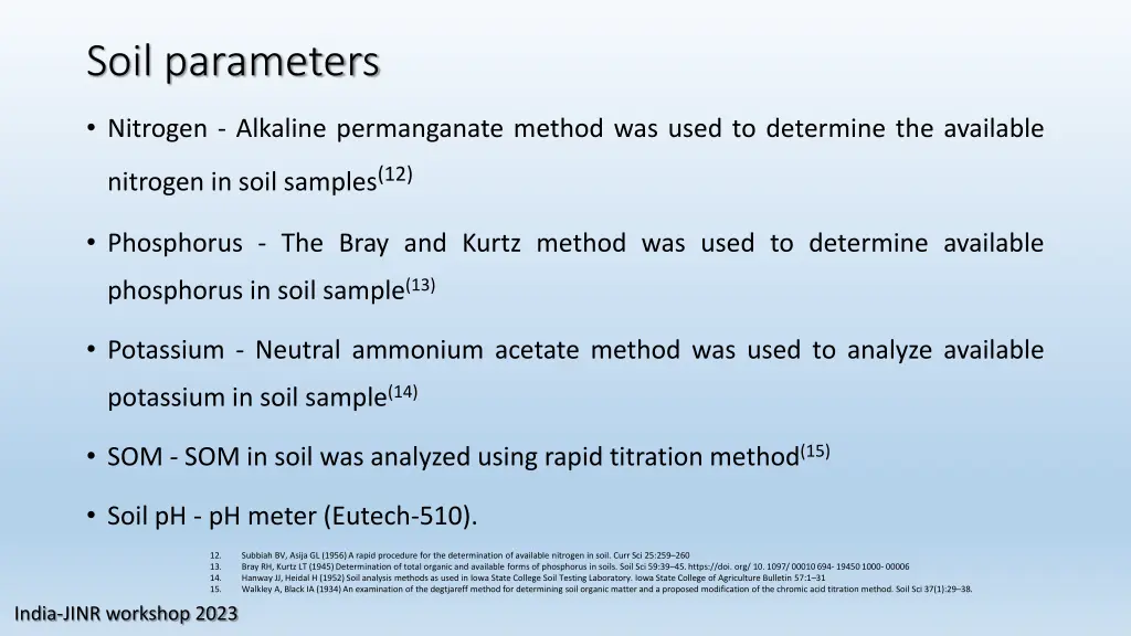 soil parameters