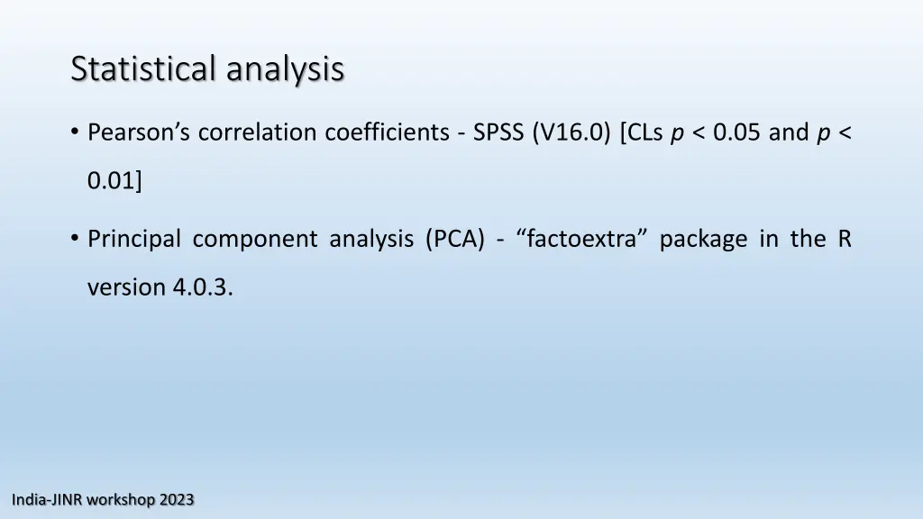 statistical analysis