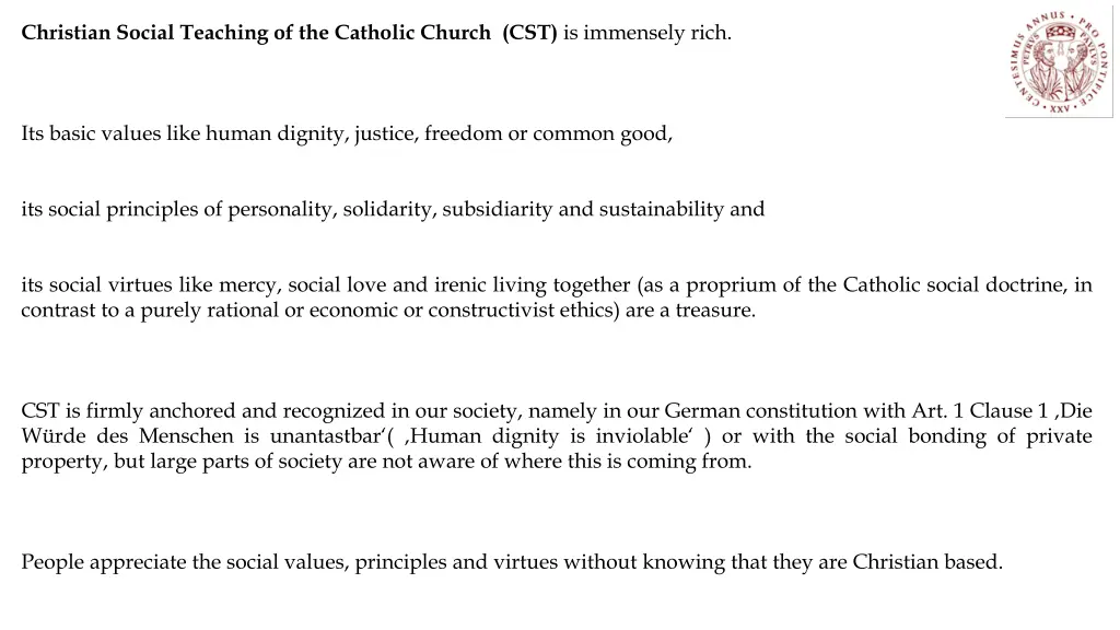 christian social teaching of the catholic church