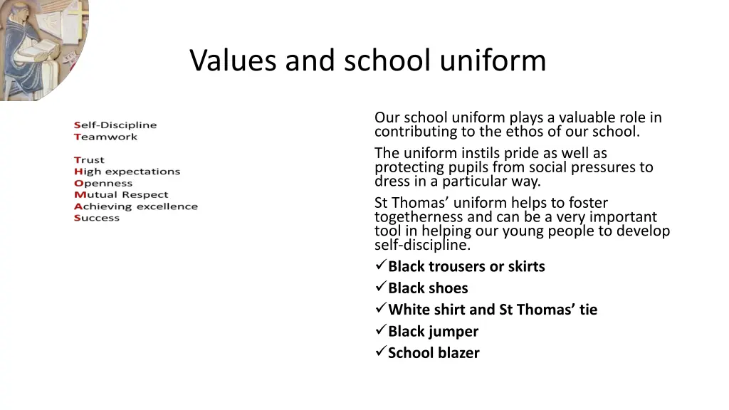 values and school uniform