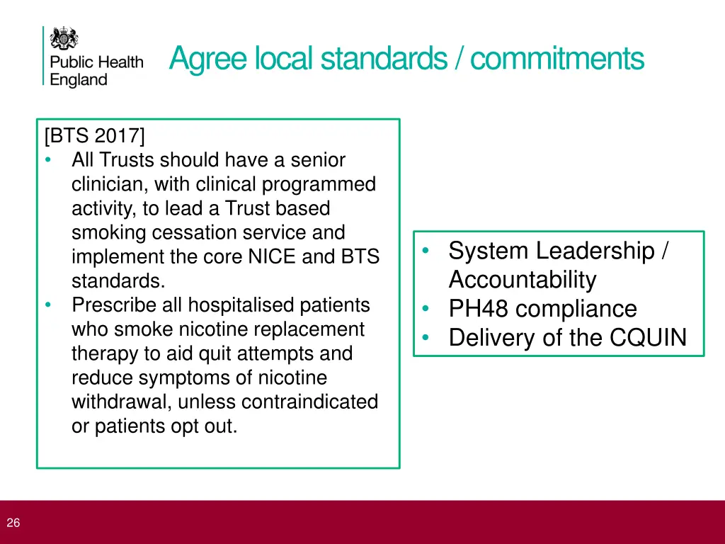 agree local standards commitments