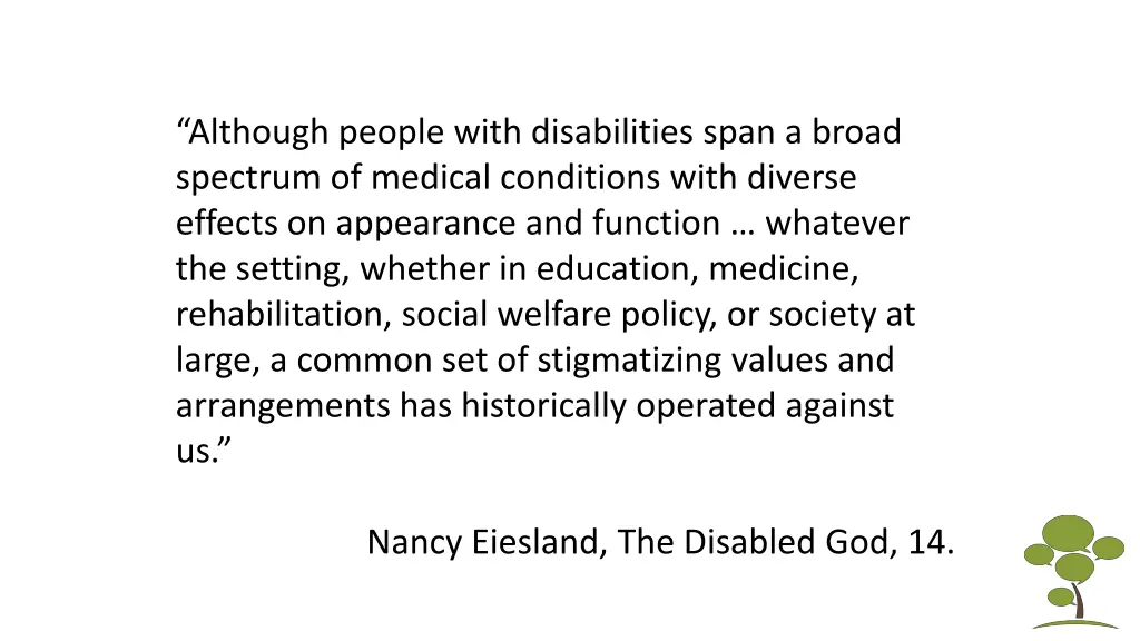 although people with disabilities span a broad