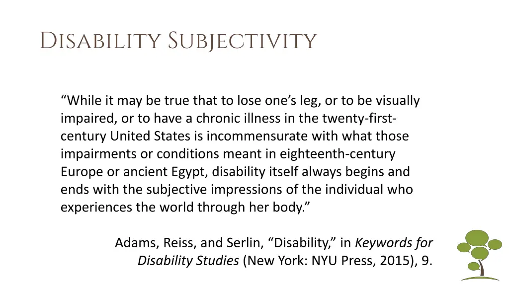 disability subjectivity