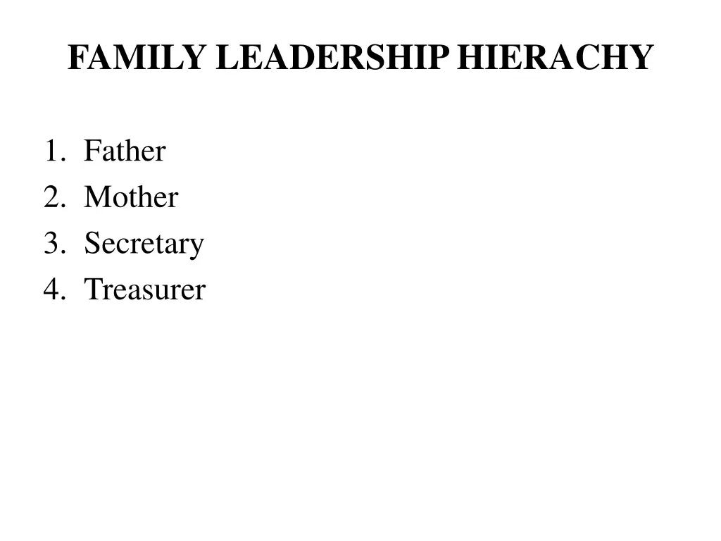 family leadership hierachy