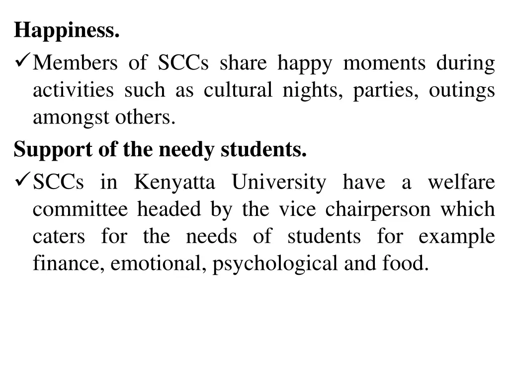 happiness members of sccs share happy moments