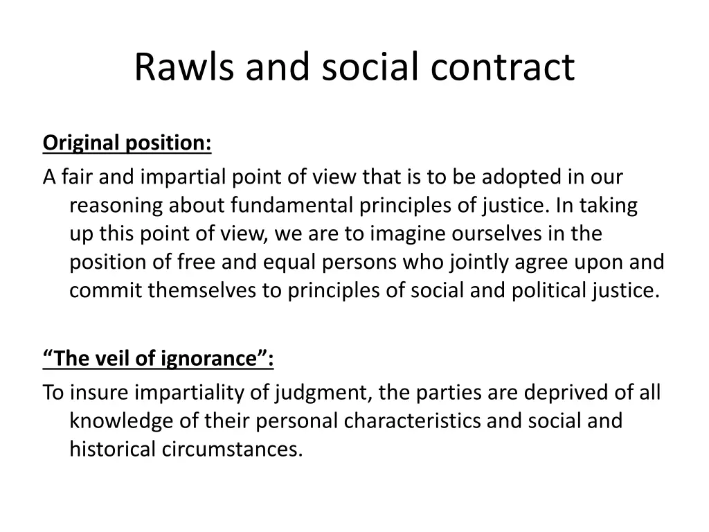 rawls and social contract