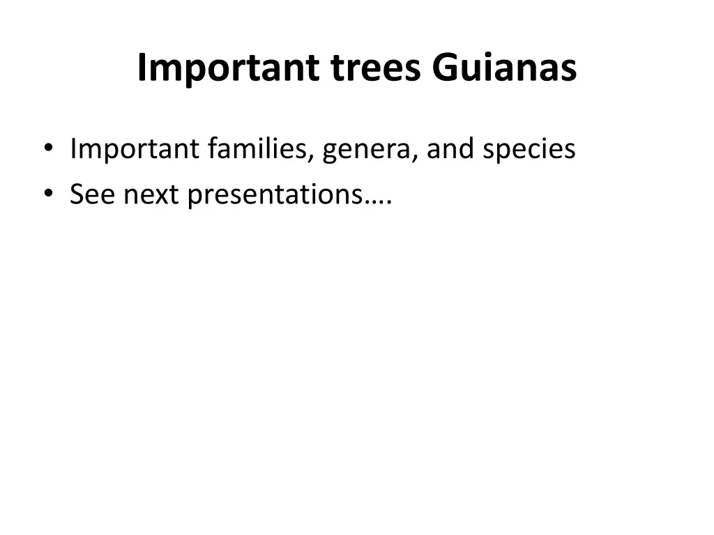 important trees guianas