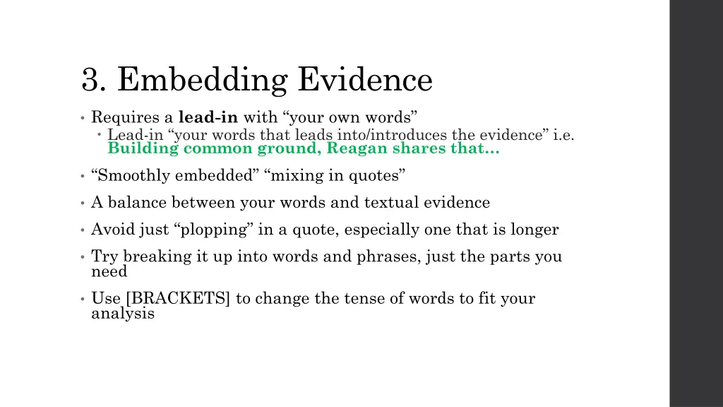 3 embedding evidence