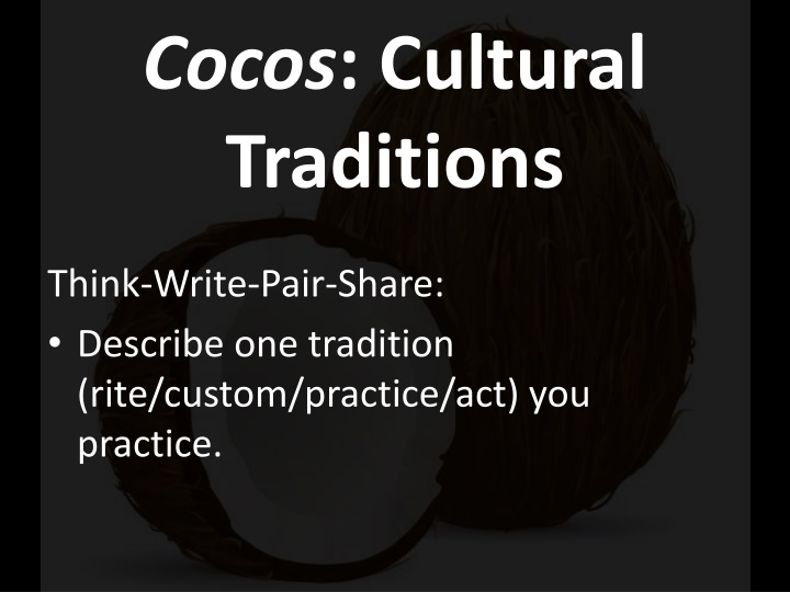 cocos cultural traditions