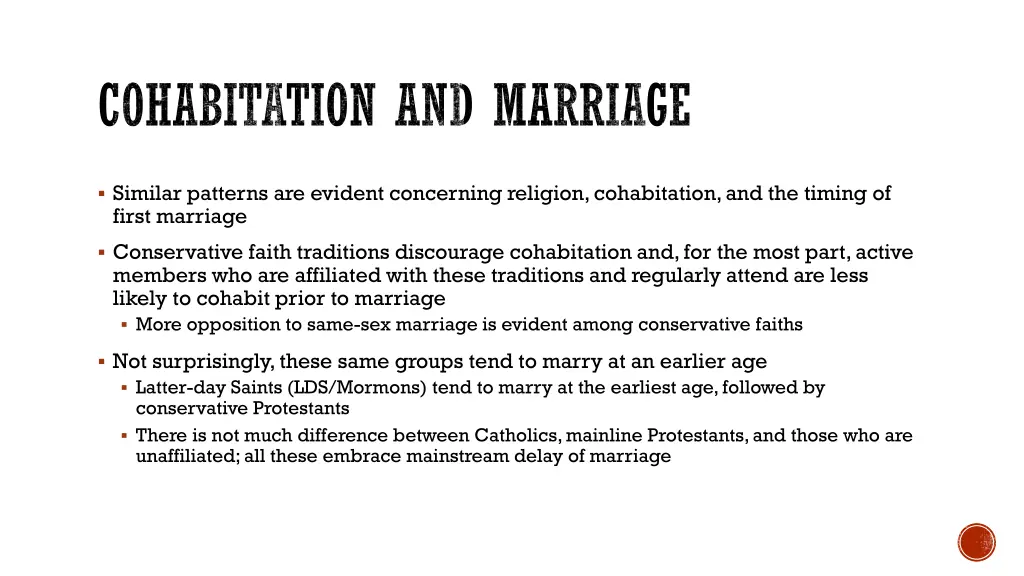 cohabitation and marriage