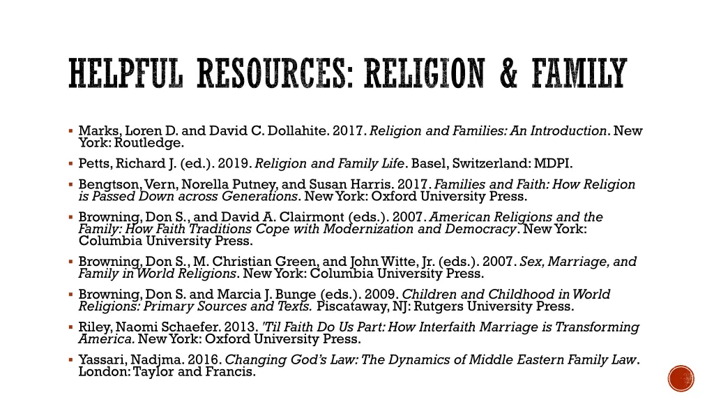 helpful resources religion family