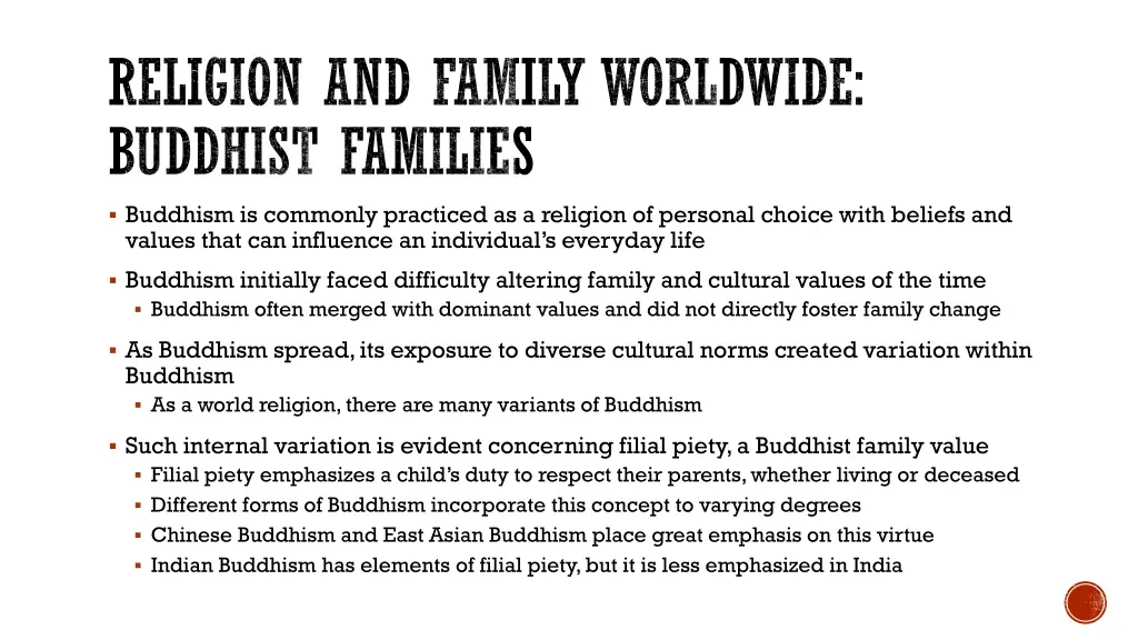 religion and family worldwide buddhist families