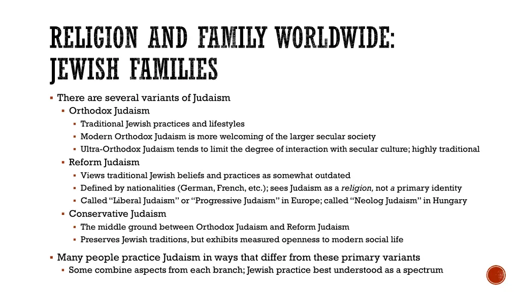 religion and family worldwide jewish families