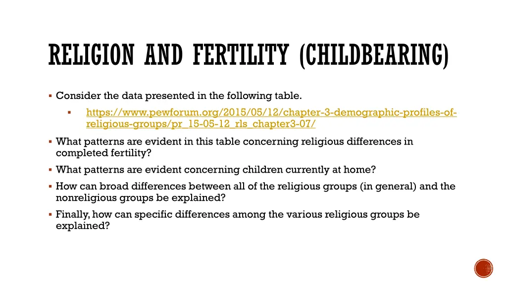 religion and fertility childbearing