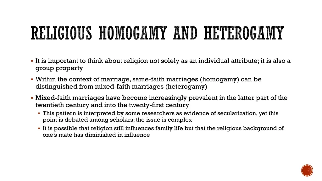 religious homogamy and heterogamy