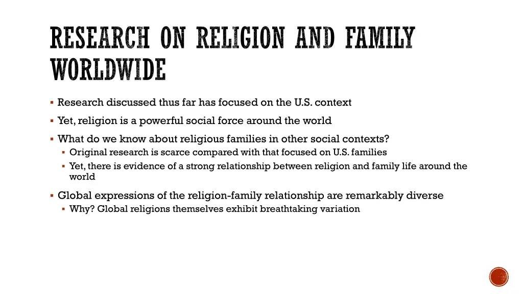 research on religion and family worldwide