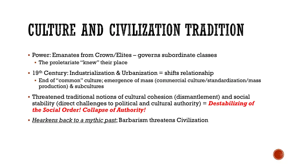 culture and civilization tradition