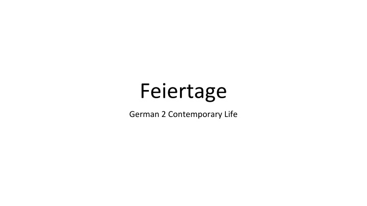 feiertage