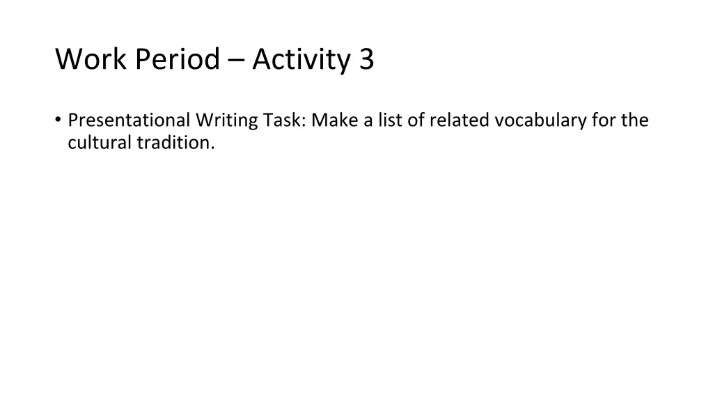 work period activity 3