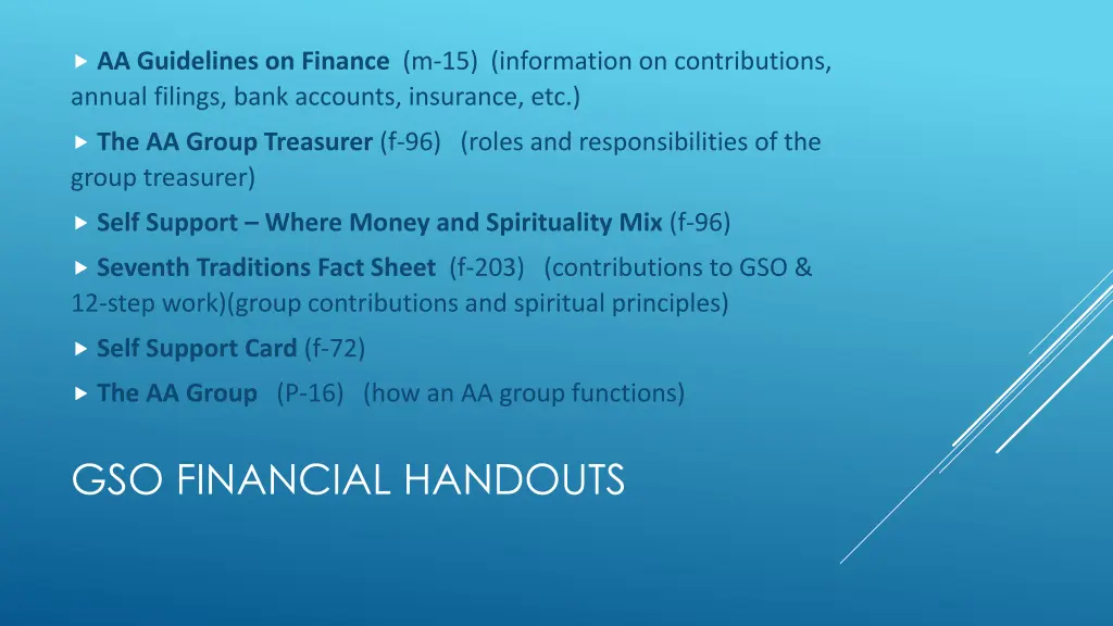 aa guidelines on finance m 15 information