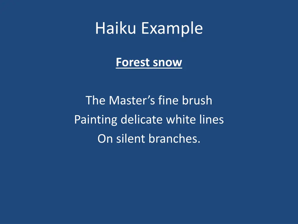 haiku example