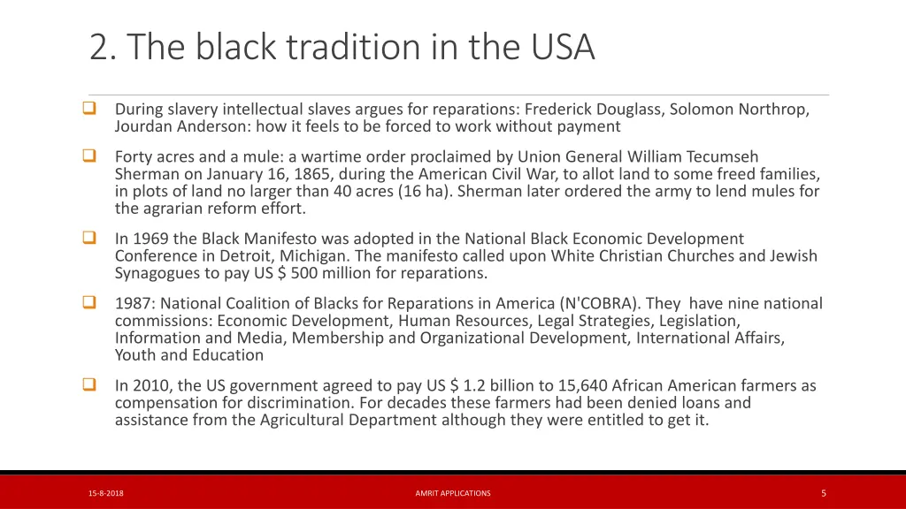 2 the black tradition in the usa