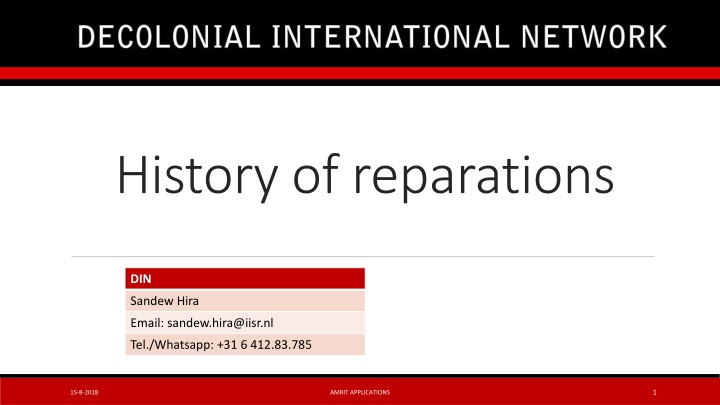 history of reparations