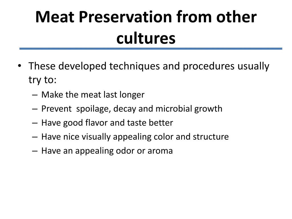 meat preservation from other cultures