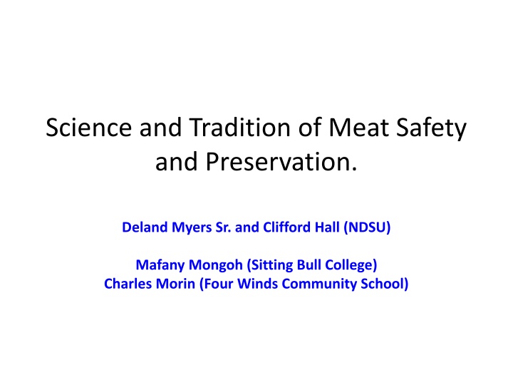 science and tradition of meat safety