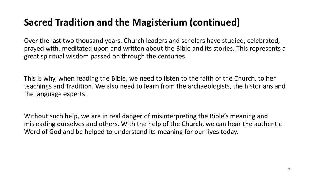 sacred tradition and the magisterium continued