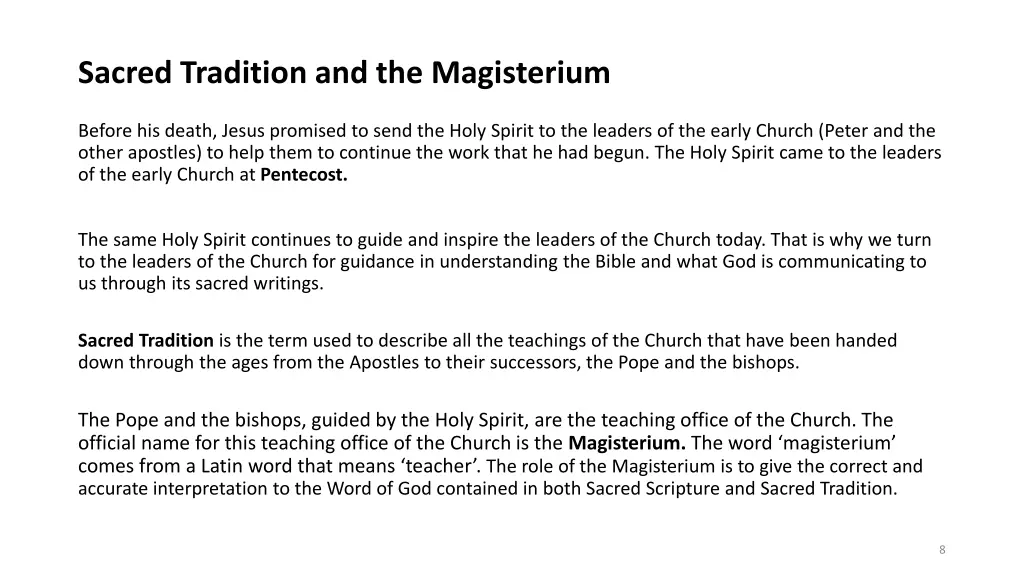 sacred tradition and the magisterium