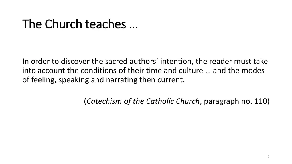 the church teaches the church teaches