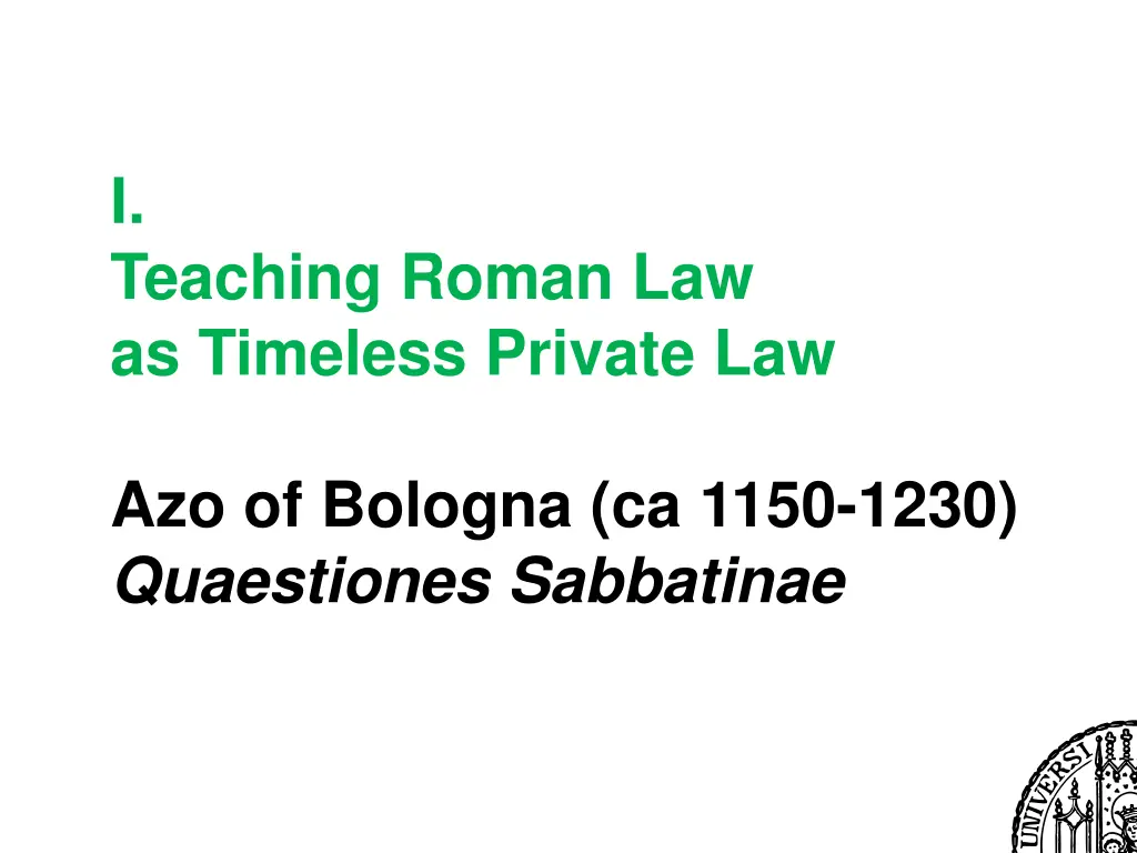 i teaching roman law as timeless private law